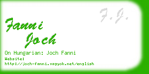 fanni joch business card